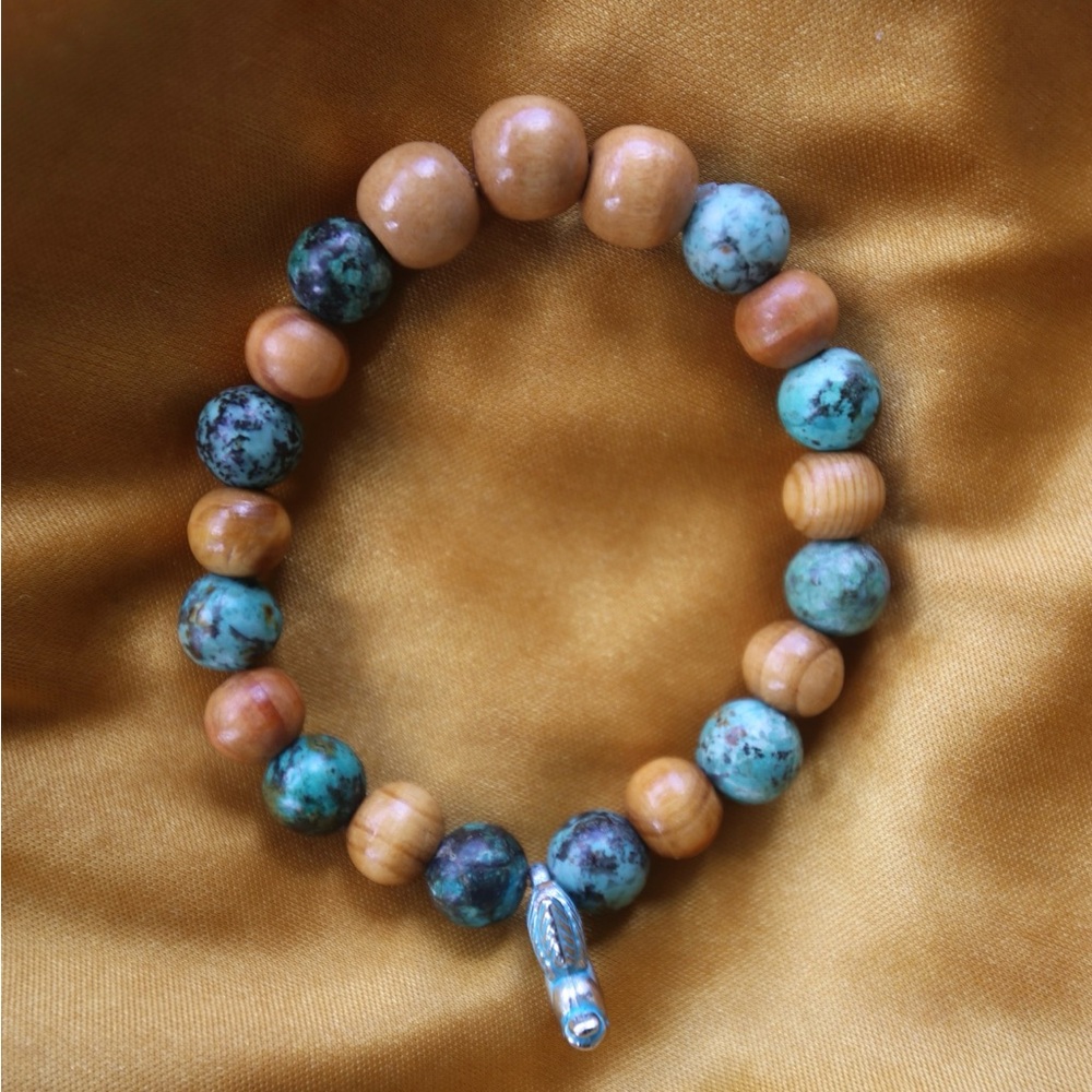 Wood & African Turquoise Healing Talisman
